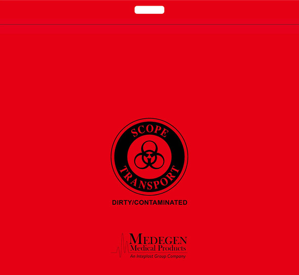 Medgen Scope Transport Bags – LLDPE Film, Flat Pack, Zip Closure, Die Cut Handle, 24×20 in, 4.0mil