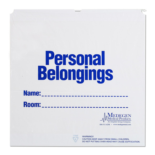 Medgen Patient Belongings Bags – LLDPE Film, Flat Pack, Drawstring, Extra Large 28x32x4 in, Heavy Duty, 25/pk