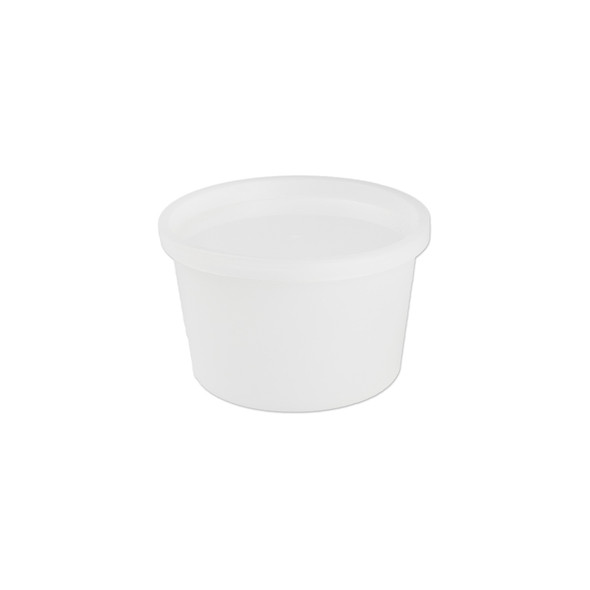 Medgen Laboratory Container with Snap on Lid – 16oz Capacity, Translucent Base and Lid, Non – Sterile, Case