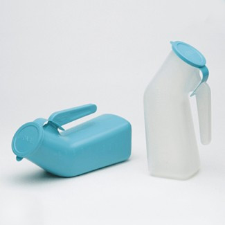 Medgen Urinals Male Urinal with Cover – Sterilizable, Hanging Handle, 1 qt Capacity, 12/Case