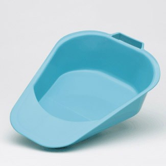 Medgen Bedpans Fracture Bedpan – Blue, 1 qt Capacity, 250 lb Weight Limit, 13 x 8.7 x 3.3 in, 6/Case
