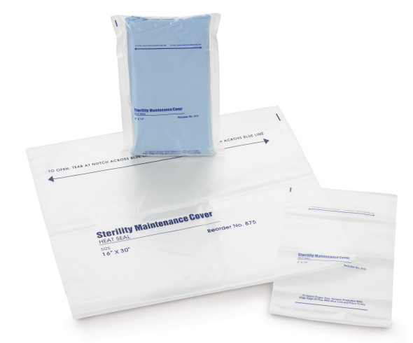 Medgen Sterility Maintenance Covers – LLDPE Film, Flat Pack, Self – Seal Adhesive Strip, 12×20 in, 2.25mil