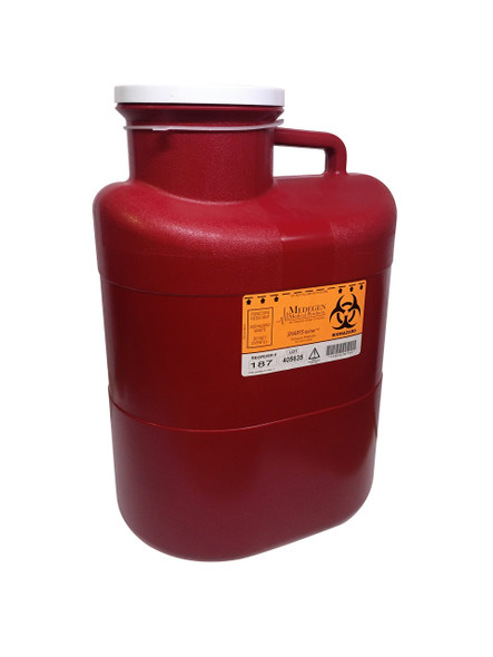 Medgen Non – Stackable Sharps Container – Polypropylene Construction, 23 Qt Capacity, Extra Large Wide Opening