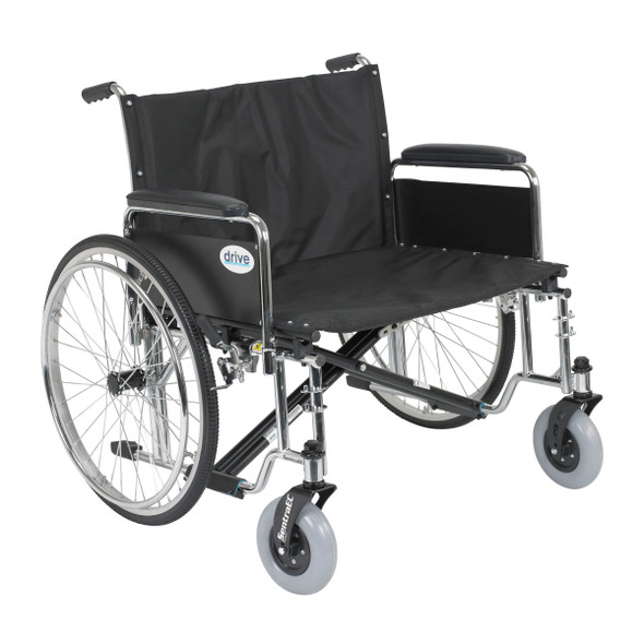 Drive Sentra EC Extra-Extra-Wide Bariatric Wheelchair with detachable full-length arms, front view