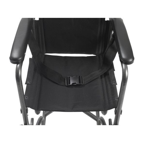 Drive Steel Transport Chair – front view showing safety belt across the seat