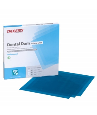 Crosstex Dental Dam – Latex, Powder-Free/Low Protein, Unflavored, 5" x 5", 6" x 6", 6 Option Options