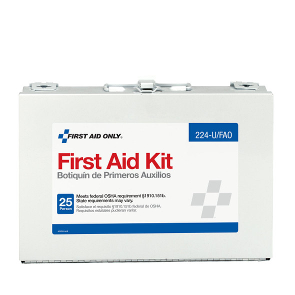 First 25 Person First Aid Kit – Metal Case, OSHA Compliant, OSHA Compliant, 2 Package Options