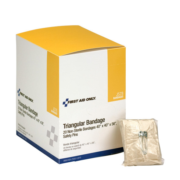First 40"x40"x56" Muslin Triangular Bandage – 20 per Box, 40"x40", For Dressing Changes and Wound Care