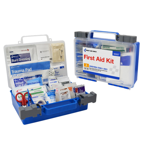 First 25 Person Ready Care Small ANSI A First Aid Kit – Plastic Case, ANSI 2015 Compliant, For Workplace First