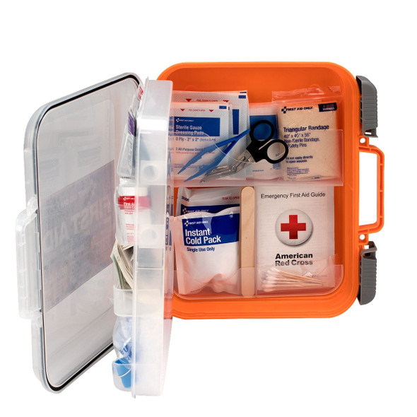 First 50 Person ANSI A+ 216 Piece First Aid Kit – Plastic, Wall Mounting Tabs, OSHA Compliant