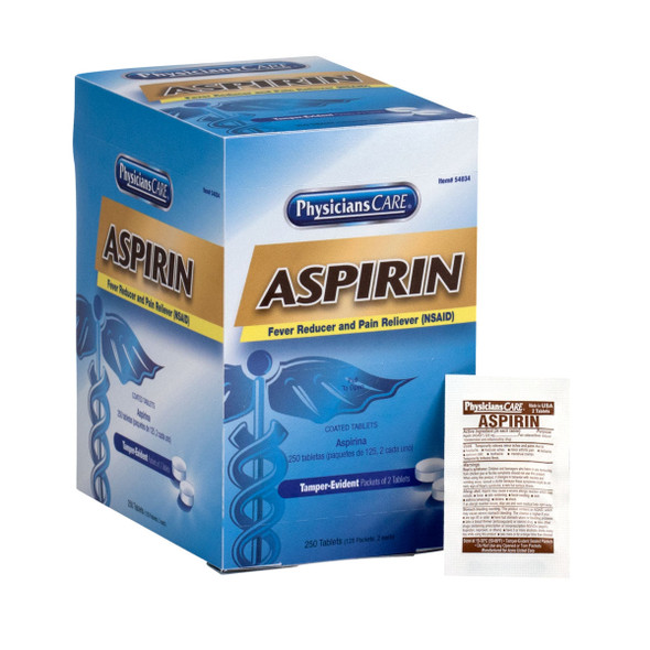 First PhysiciansCare Aspirin 125 Doses of Two Tablets – 325 Mg, They Also Temporarily Relieve Headaches