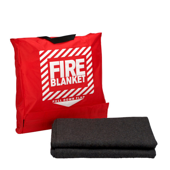 First 62"x80" Wool Fire Blanket in Hanging Pouch – 62"x 80", Sold as 1 Blanket in Pouch, For Workplace First