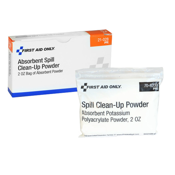 First Spill Clean-Up Powder – 2 Oz. Packet, Pour It on Any Fluid Spill, For Workplace First