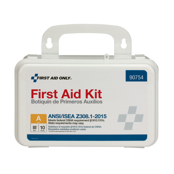 First 10 Person Bulk Plastic ANSI A – First Aid Kit, ANSI 2015 Compliant, Weatherproof Case
