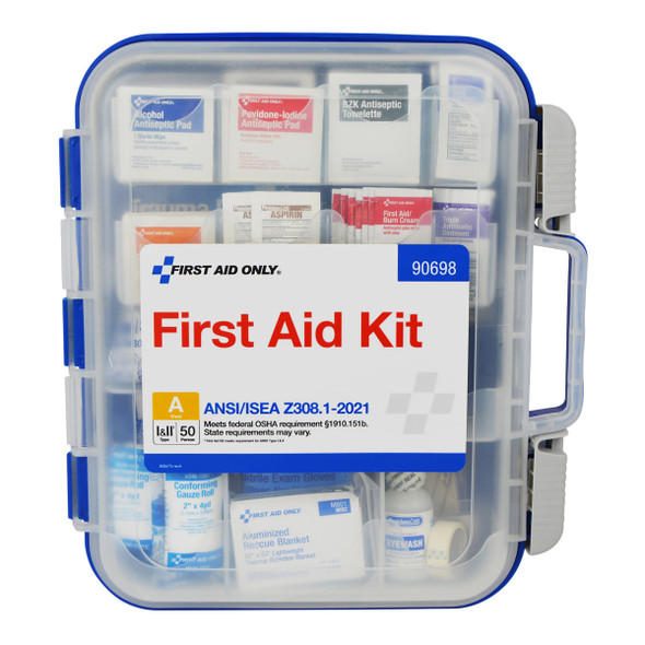 First 50 Person ReadyCare ANSI A Large First Aid Kit – Plastic Case, ANSI 2021 Compliant, For Workplace First