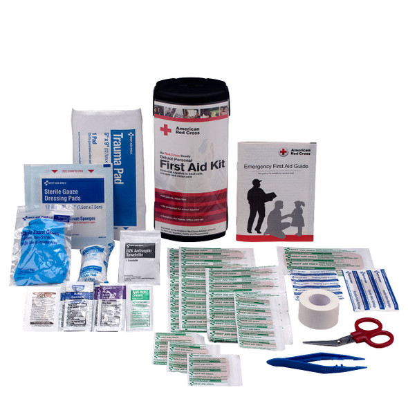 First American Red Cross Deluxe Personal First Aid Kit – For Workplace First Aid and Injury Care