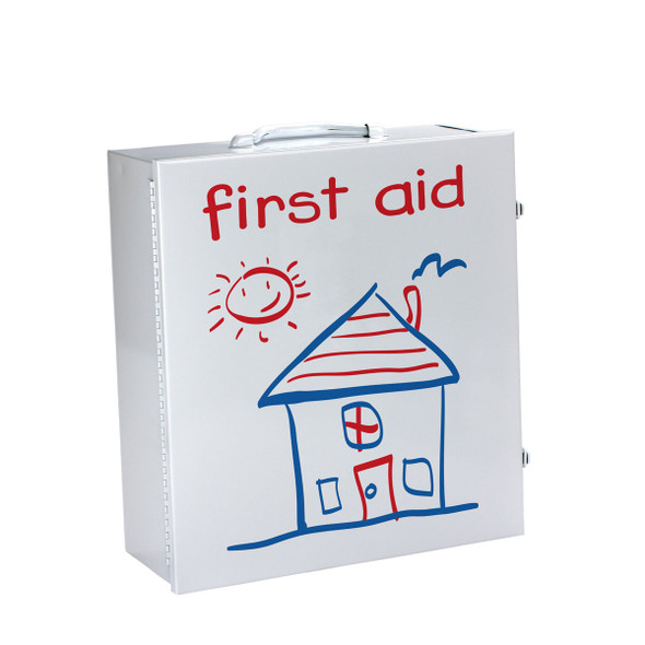 First Pediatric 3 Shelf First Aid Metal Station – For Workplace First Aid and Injury Care, For Workplace First