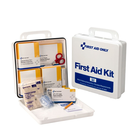 First 50 Person National Standard Bus First Aid Kit – Plastic Case, Weatherproof Case, Weatherproof Plastic
