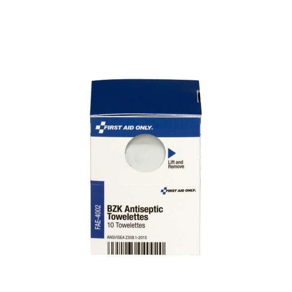 First SmartCompliance Refill BZK Antiseptic Wipes – 10 Per Box, Single-Use, For Workplace First
