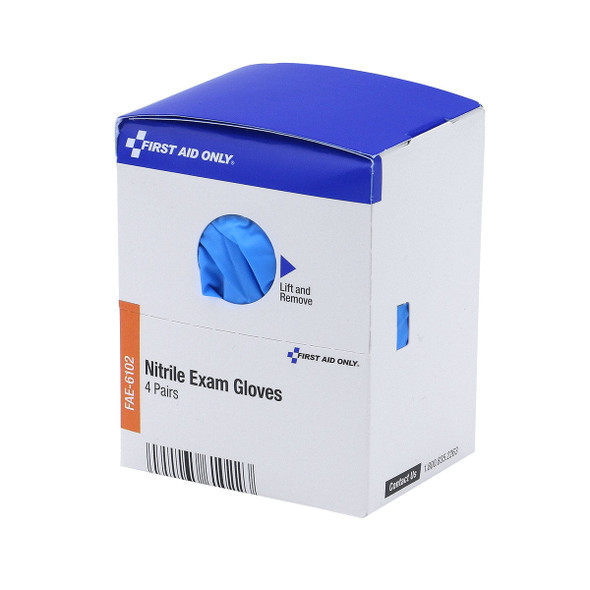 First SmartCompliance Nitrile Exam Gloves – 8 per Box, Latex-Free, For Workplace First Aid and Injury Care