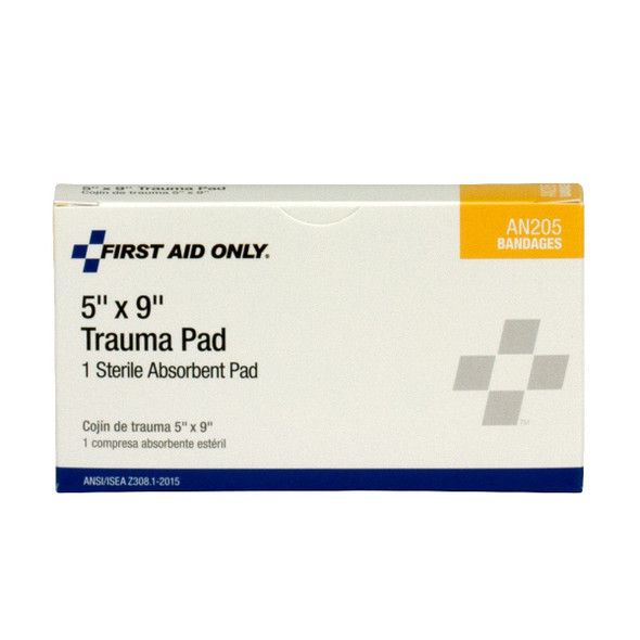 First 5"x9" Trauma Pad – 1 Per Box, 5" x 9", 5"x9", Single-Use, For Dressing Changes and Wound Care