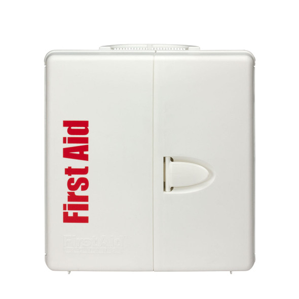 First 50 Person Large Plastic SmartCompliance ANSI A First Aid Cabinet with Medications – ANSI 2021 Compliant