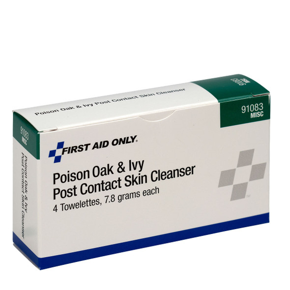 First Poison Oak & Ivy Post-Contact Cleanser Towelettes – 4ct, 4 per box, For Workplace First