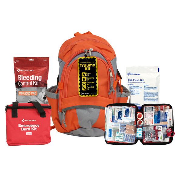First Trauma Backpack Kit – In a Serious Emergency, With Separate Easy-Access Kits Inside, For Workplace First