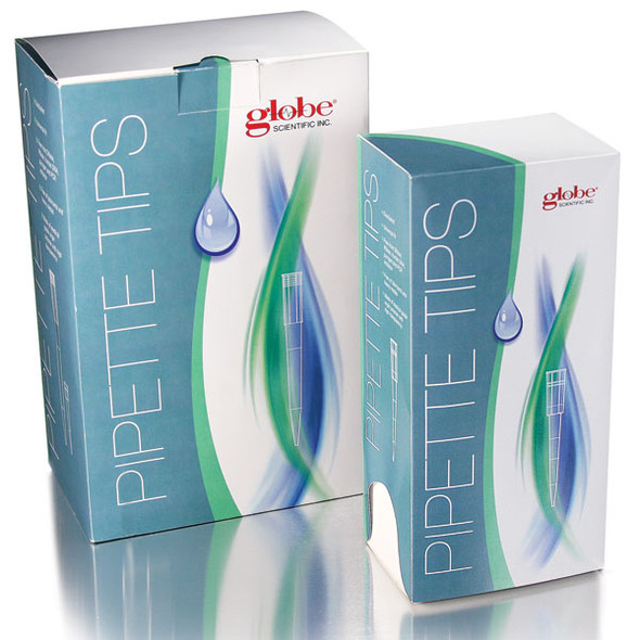 Globe Certified Pipette Tips – 100-1250uL, Universal, Natural, 84mm, Bulk, 1000/bg, 100-1250ul