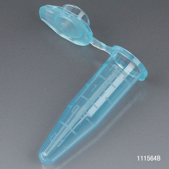 Globe 1.5mL Microcentrifuge Tube – Self-Standing, 500/bg, Attached Snap Cap, Certified Rnase, Blue