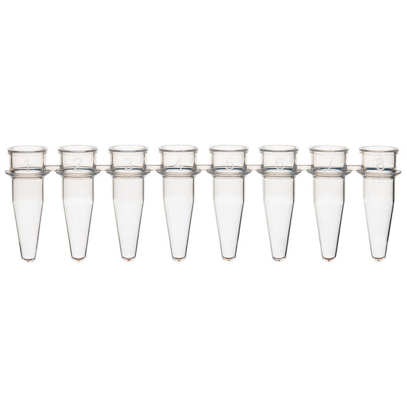 Globe 0.2mL 8-Strip Tubes – No Caps, Natural, 125 per box, No Caps, For Laboratory Testing