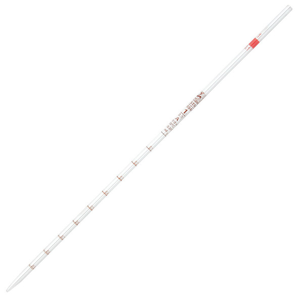 Globe 1mL Serological Pipette – Globe Glass, Reusable, Class A, 0.1 Graduations, Red Band, 6 per box