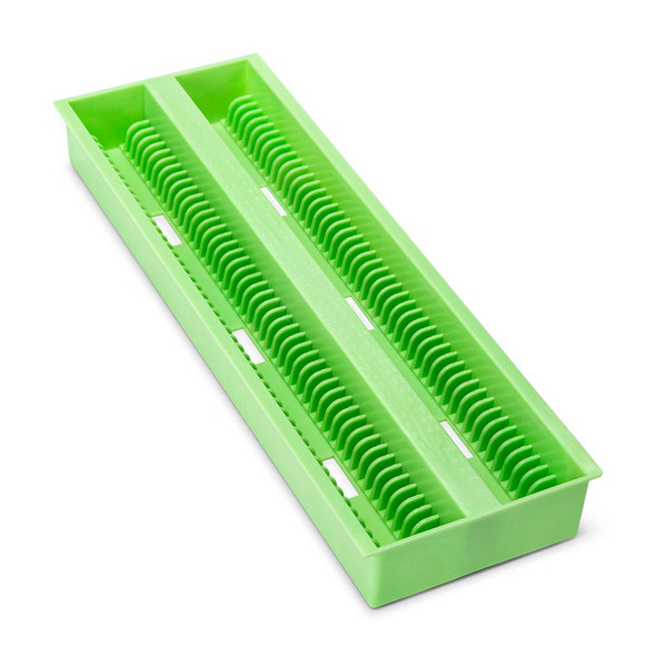 Globe Slide Draining Tray – 100-Place for Up to 200 Slides, ABS, Green, 100-Place Capacity