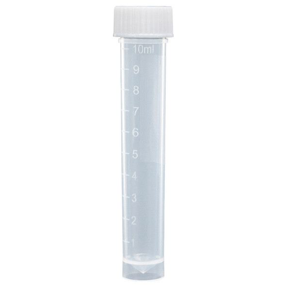 Globe Transport Tube – Molded Graduations, Self-Standing, 1000 per case, With Separate White Screw Cap