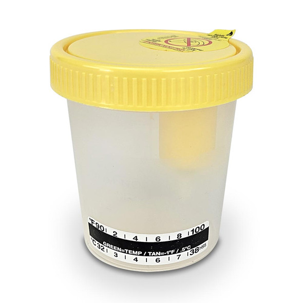Globe Urine Collection Cup with Integrated Transfer Device – 120mL, 300 per case, Graduated to 100ml