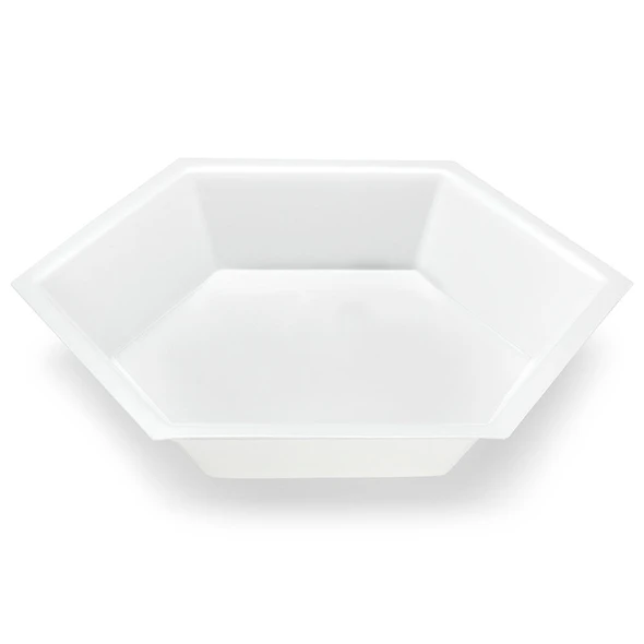 Globe Weighing Dish – Plastic, Hexagonal, Antistatic, 200mL, PS, 500 per case, For Laboratory Testing