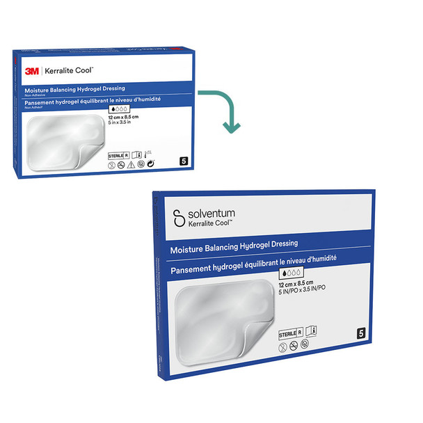 Solventum 3m Kerralite Cool Moisture Balancing Hydrogel Dressing – 2 in x 2 in, 5 in x 3.5 in