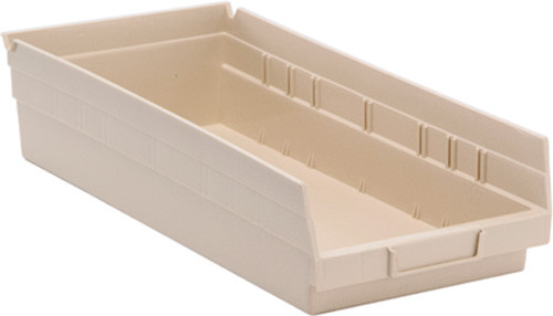 Quantum Medical Economy Shelf Bin – Qsb108, 17-7/8" x 8-3/8" x 4", Injection Molded Polypropylene Material