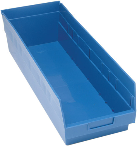 Quantum Medical Store-More 6" Shelf Bin – Qsb214, 23-5/8" x 8-3/8" x 6", Polypropylene, 3 Color Options