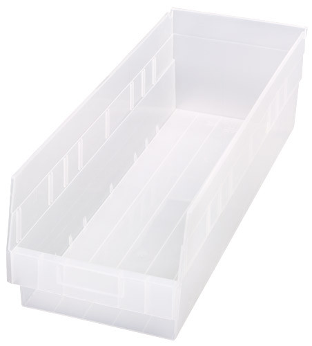 Quantum Medical Store-More 6" Shelf Bin – Qsb214, 23-5/8" x 8-3/8" x 6", Polypropylene, 3 Color Options
