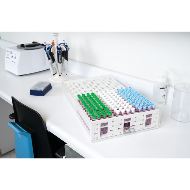 MarketLab 13mm-16mm Monster Rack – Acrylic Tube Rack, Holds 120 Tubes, for Laboratory Bench Storage