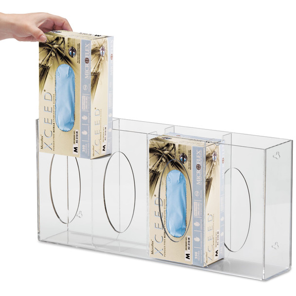 MarketLab Side-Loading Acrylic Glove Dispensers – 1 ea, Wipe-Clean Surfaces Suit Clinical Cleaning Routines