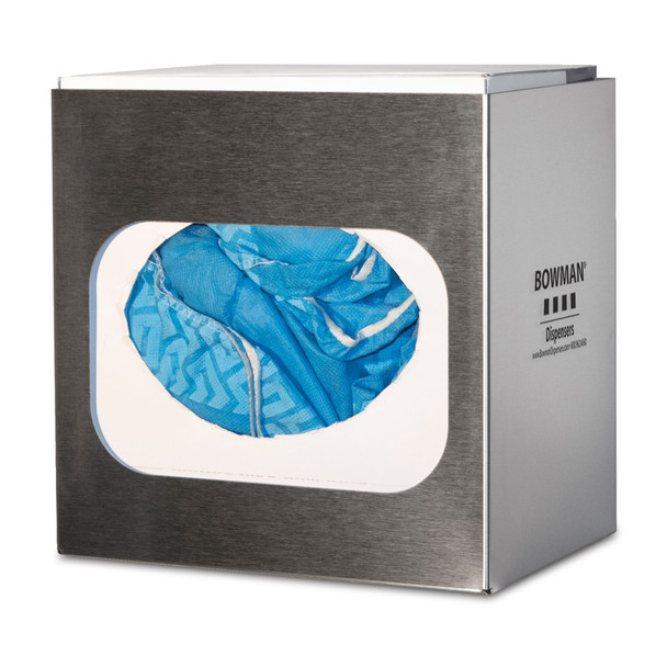 MarketLab Bowman Bouffant Cap/Shoe Cover Dispenser – 3 Configuration Options, White Steel, PETG