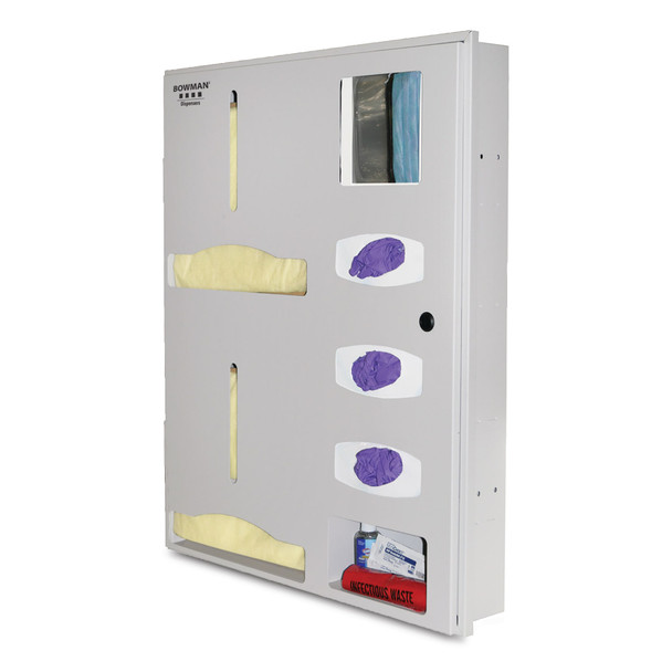 MarketLab Bowman Semi-Recessed Double Gown Isolation Station – Personal Protective Equipment (PPE)