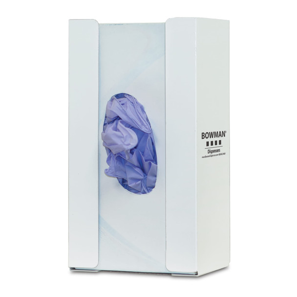 MarketLab Bowman Steel Basic Glove Box Dispenser – 4 Size Options, Single, White, 5.6 x 3.8 x 9.96 in