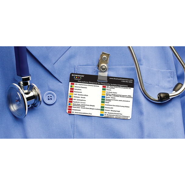 MarketLab Bowman Transmission Based Precautions Badge Card – 2 Configuration Options, 3.38 x 0.06 x 2.25 in