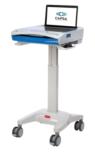 Capsa Healthcare M40 Computing Cart – 1 ea, Oversized 20″ Wide X 11″ Deep Work Surface, For Medication Rounds
