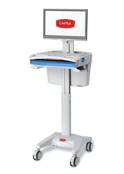 Capsa Healthcare M40 Computing Cart – 1 ea, Oversized 20″ Wide X 11″ Deep Work Surface, For Medication Rounds
