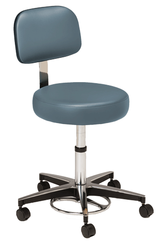 MTI 326 Stool – Pneumatic Foot Operated with Ergo Backrest, 250 lbs. Capacity, Hands-Free Height Options