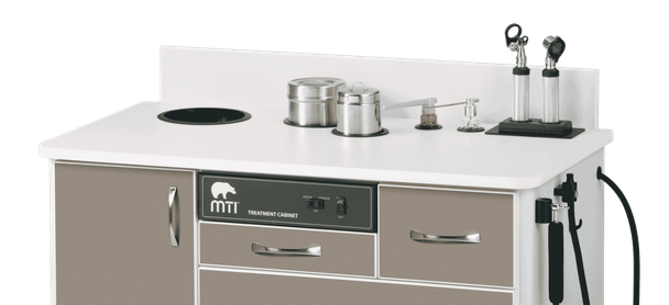 MTI TC100CS Cabinet – Sit-down with Side Storage, Standard Configuration 1, For Exam and Treatment Rooms